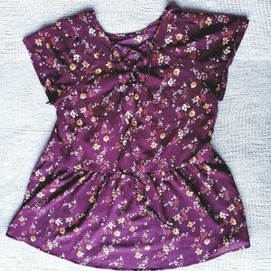 Burgandy flower top